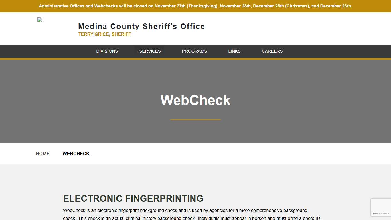 WebCheck | Medina County Sheriff's Office