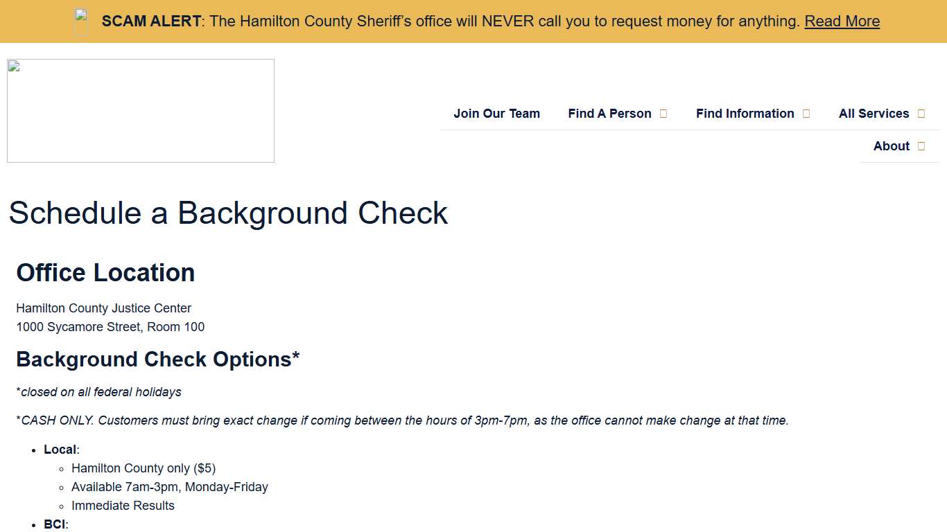 Schedule Your Hamilton County Background Check | In Person